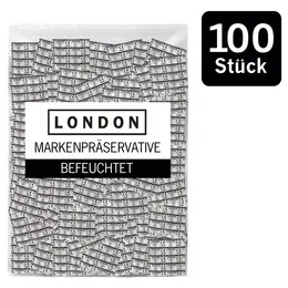 London Regular Transparent Condoms 100-Pack Silicone Lubricated 52mm