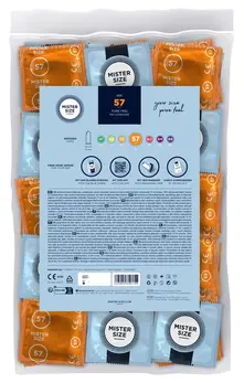 Mister Size 57mm - Ultra-Thin Vegan Latex Condoms, 100-Pack