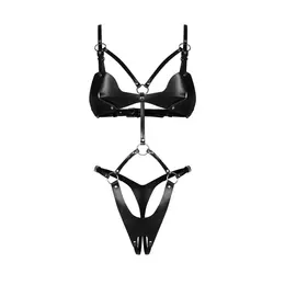 Obsessive Dame Controle Black Eco-Leather Teddy S/M/L Adjustable Straps