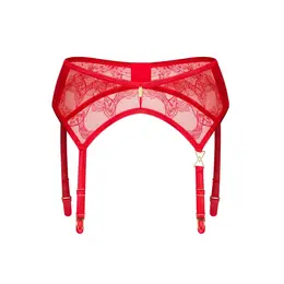 Obsessive Aliosa Garter Belt Red 2XL/3XL - Elegant Lace Detail
