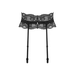 Obsessive Nutris Lace Garter Belt Black XL/2XL Adjustable Elegant Design