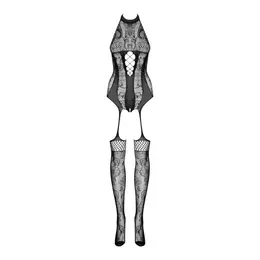 Obsessive Bodystocking F240 Black S/M/L - Botanical Mesh Design