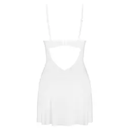 Obsessive Alissium Chemise & Thong White Set XS/S - Elegant Minimalism