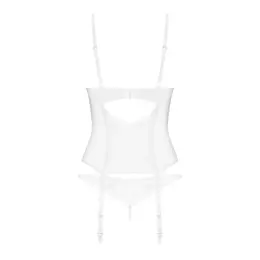 Obsessive Alissium White Corset Set M/L with Lace Accents