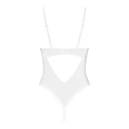 Obsessive Alissium Open Design Bodysuit White XS/S Geometric Lace