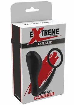 Ass Delight Prostate Plug Silicone Comfort Ring Black 12 cm