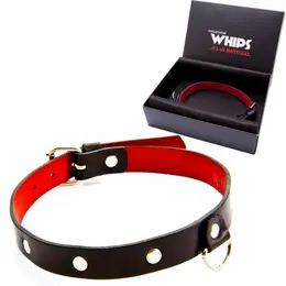 WHIPS Leather Collar Black - Adjustable, Premium Craftsmanship, 2 cm