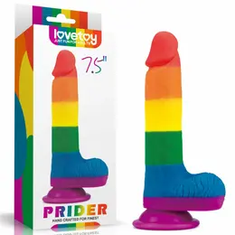 Lovetoy Prider Silicone Rainbow Model with Suction Cup 19.5cm