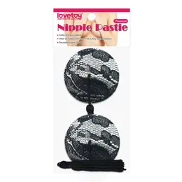 Lovetoy Reusable Lace Fringe Nipple Covers Set of 2, Black, 17x10cm