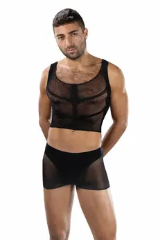 ENVY Fishnet Armor 2 Piece Set Black OS - Breathable Mesh Athletic Look