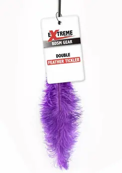HIDDEN DESIRE Double Feather Tickler Black - Dual-Ended Sensory Tool