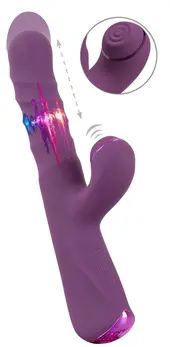 Javida 3 Function Rabbit Vibe - Thrust & Thumping, Liquid Silicone, 24cm