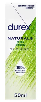 Durex Naturals Water-Based Lubricant 50 ml - Gentle Formula, pH Neutral