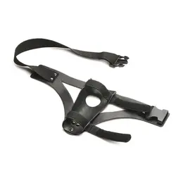XR Brands Thunder Strap Wand Thigh Harness Black Adjustable Vegan