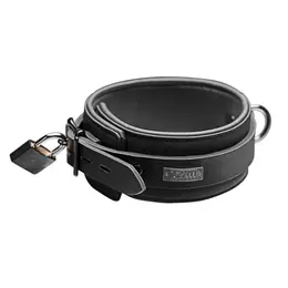 XR Brands Neoprene Adjustable Collar with Lock and Keys Black