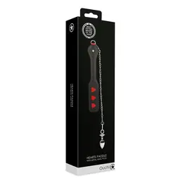 Ouch! Hearts Paddle & Metal Plug Set Black - Chain-Linked Design