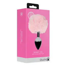 SINNER Gear Metal Intimate Plug with Pink Bunny Tail - Small Size