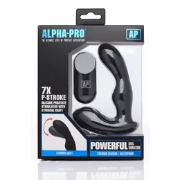 XR Brands P-Stroke Prostate Wellness Device 7-Function Black Silicone