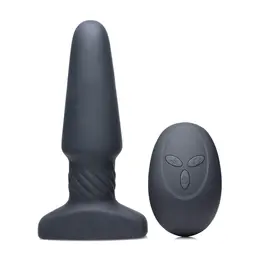 XR Brands Slim R Remote-Controlled Rotating Plug Smooth Texture Black