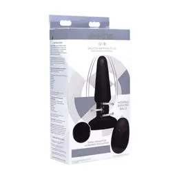 XR Brands Slim R Remote-Controlled Rotating Plug Smooth Texture Black