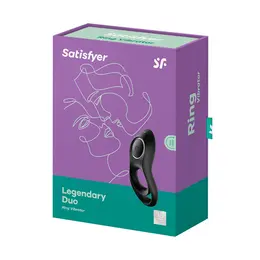Satisfyer Legendary Duo Black - Vibrating Intimate Ring, 12 Modes, Silicone