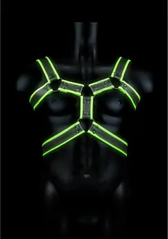 Ouch! Body Armor Harness Glow-in-the-Dark Adjustable S/M Green