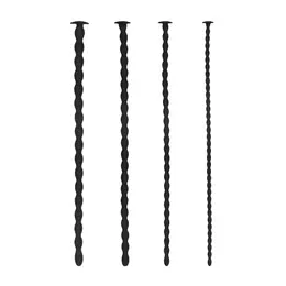 OUCH! Silicone Spiral Plug Set Advanced 4 Sizes Medical Grade Black