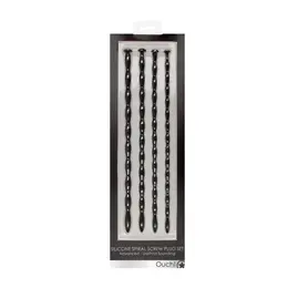 OUCH! Silicone Spiral Plug Set Advanced 4 Sizes Medical Grade Black