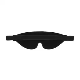 Ouch! Leather Eye Mask with Red Lettering - Adjustable, Black/Red