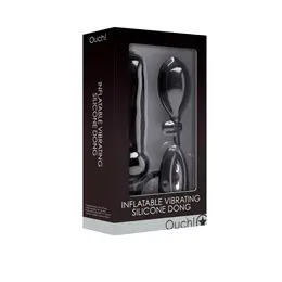 Shots Inflatable Vibrating Silicone Intimate Device Black 22 cm