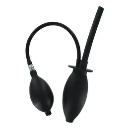 Master Series Silicone Inflatable Enema System with Hose, Black