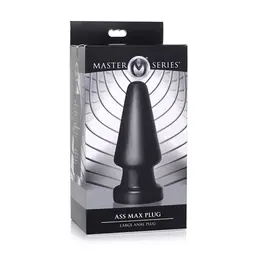 XR Brands Ass Max Large Silicone Plug - Black, Heavy Duty, 3-Inch Width