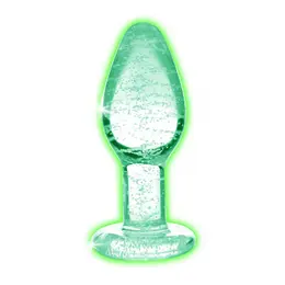 Booty Sparks Glow-In-The-Dark Glass Plug Small - Luminous Borosilicate