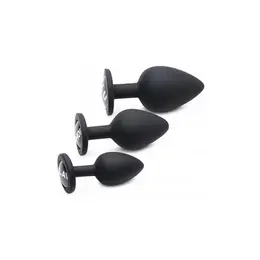 XR Brands Dirty Words Silicone Plug Set - 3 Sizes, Tapered Shape
