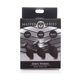 XR Brands Dirty Words Silicone Plug Set - 3 Sizes, Tapered Shape