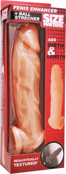 XR Brands Master Series Vein-Textured Sleeve & Support Ring, Clear