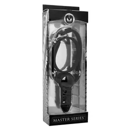 XR Brands Suppressor Silicone Gag with Adjustable Straps Black