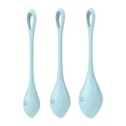Satisfyer Yoni Power 2 Kegel Ball Set - Blue, Ergonomic Silicone