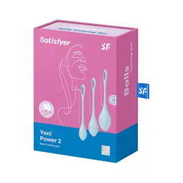 Satisfyer Yoni Power 2 Kegel Ball Set - Blue, Ergonomic Silicone