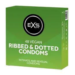 EXS Ribbed & Dotted Latex 56mm Textured Protection 48-Pack