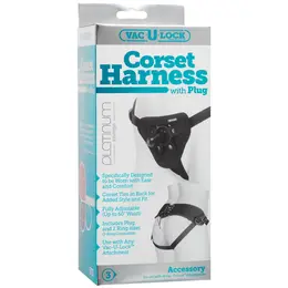 Doc Johnson Platinum Corset Harness Adjustable Neoprene Black 60in