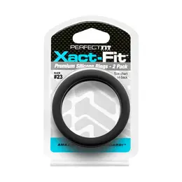 Perfect Fit Xact-Fit #23 Comfort Ring 2-Pack, Ultra-Soft Silicone, Black