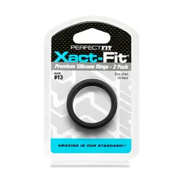 Perfect Fit Xact-Fit #13 Precision Ring Set, 2-Pack, Soft Black Silicone