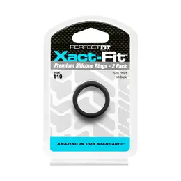 Perfect Fit Xact-Fit #10 Precision Ring 2-Pack, Soft Silicone, Black
