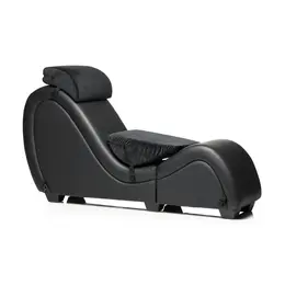 XR Brands Kinky Black Intimate Lounge Chair with Support Pillows