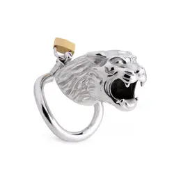 Master Series Tiger King стоманена клетка за целомъдрие с ключалка, сребриста