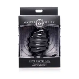 XR Brands HIVE Large Silicone Ribbed Hollow Plug - Anatomical Design
