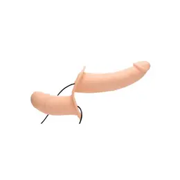 Supreme Pleasure Vibrating Double Model with Adjustable Harness Black
