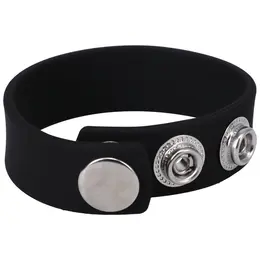 Perfect Fit Silicone 3 Snap Adjustable Ring - Black, Universal Size