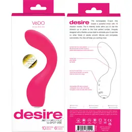 Desire Kama Silicone Intimate Massager, Rechargeable, 10 Modes, Pink